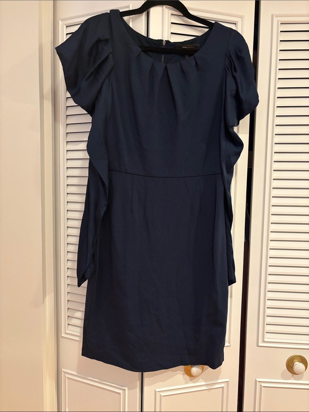 Navy Puff Sleeve Dress